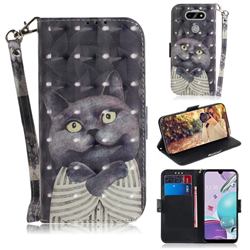 Cat Embrace 3D Painted Leather Wallet Phone Case for LG K31
