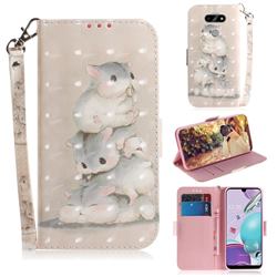 Three Squirrels 3D Painted Leather Wallet Phone Case for LG K31