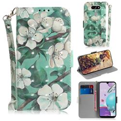 Watercolor Flower 3D Painted Leather Wallet Phone Case for LG K31