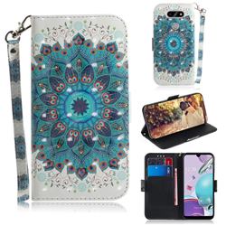 Peacock Mandala 3D Painted Leather Wallet Phone Case for LG K31