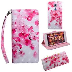 Peach Blossom 3D Painted Leather Wallet Case for LG K40 (LG K12+, LG K12 Plus)