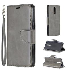 Classic Sheepskin PU Leather Phone Wallet Case for LG K40 (LG K12+, LG K12 Plus) - Gray