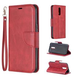 Classic Sheepskin PU Leather Phone Wallet Case for LG K40 (LG K12+, LG K12 Plus) - Red
