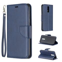 Classic Sheepskin PU Leather Phone Wallet Case for LG K40 (LG K12+, LG K12 Plus) - Blue