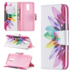 Seven-color Flowers Leather Wallet Case for LG K40 (LG K12+, LG K12 Plus)