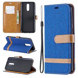 Jeans Cowboy Denim Leather Wallet Case for LG K40 (LG K12+, LG K12 Plus) - Sapphire