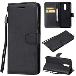 Retro Greek Classic Smooth PU Leather Wallet Phone Case for LG K40 (LG K12+, LG K12 Plus) - Black