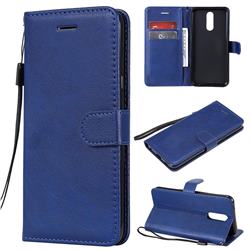 Retro Greek Classic Smooth PU Leather Wallet Phone Case for LG K40 (LG K12+, LG K12 Plus) - Blue