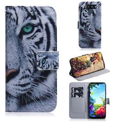 White Tiger PU Leather Wallet Case for LG K40S