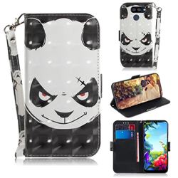 Angry Bear 3D Painted Leather Wallet Phone Case for LG K40S