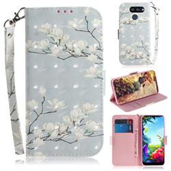 Magnolia Flower 3D Painted Leather Wallet Phone Case for LG K40S