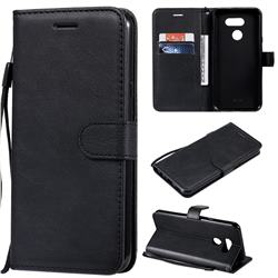 Retro Greek Classic Smooth PU Leather Wallet Phone Case for LG K40S - Black