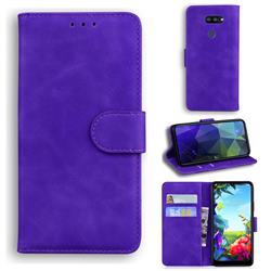 Retro Classic Skin Feel Leather Wallet Phone Case for LG K40S - Purple