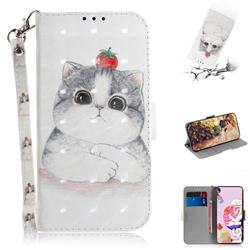 Cute Tomato Cat 3D Painted Leather Wallet Phone Case for LG K41S