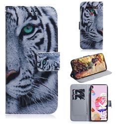 White Tiger PU Leather Wallet Case for LG K41S