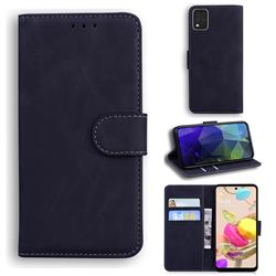 Retro Classic Skin Feel Leather Wallet Phone Case for LG K42 - Black