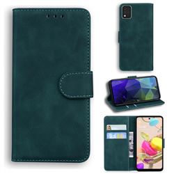 Retro Classic Skin Feel Leather Wallet Phone Case for LG K42 - Green