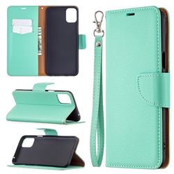Classic Luxury Litchi Leather Phone Wallet Case for LG K42 - Green