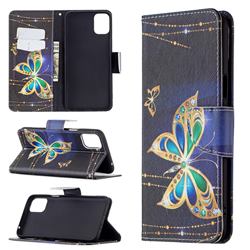 Golden Shining Butterfly Leather Wallet Case for LG K42