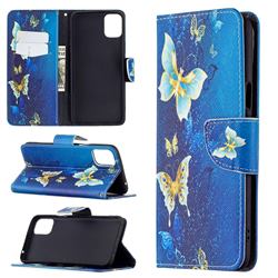 Golden Butterflies Leather Wallet Case for LG K42