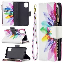 Seven-color Flowers Binfen Color BF03 Retro Zipper Leather Wallet Phone Case for LG K42