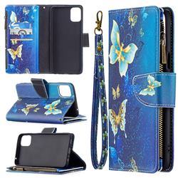 Golden Butterflies Binfen Color BF03 Retro Zipper Leather Wallet Phone Case for LG K42