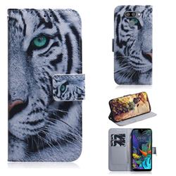 White Tiger PU Leather Wallet Case for LG K50