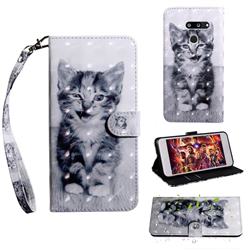 Smiley Cat 3D Painted Leather Wallet Case for LG K50