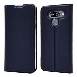 Ultra Slim Card Magnetic Automatic Suction Leather Wallet Case for LG K50 - Royal Blue