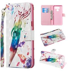 Music Pen 3D Painted Leather Wallet Phone Case for LG K50