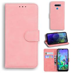 Retro Classic Skin Feel Leather Wallet Phone Case for LG K50 - Pink