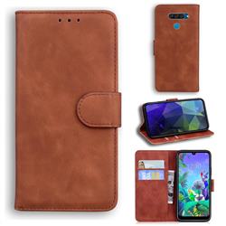 Retro Classic Skin Feel Leather Wallet Phone Case for LG K50 - Brown
