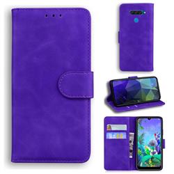Retro Classic Skin Feel Leather Wallet Phone Case for LG K50 - Purple