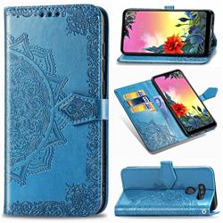 Embossing Imprint Mandala Flower Leather Wallet Case for LG K50S - Blue