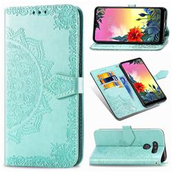 Embossing Imprint Mandala Flower Leather Wallet Case for LG K50S - Green