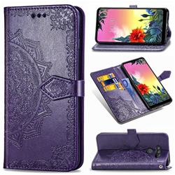 Embossing Imprint Mandala Flower Leather Wallet Case for LG K50S - Purple