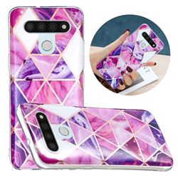 Purple Dream Triangle Painted Marble Electroplating Protective Case for LG K51