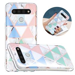 Fresh Triangle Painted Marble Electroplating Protective Case for LG K51