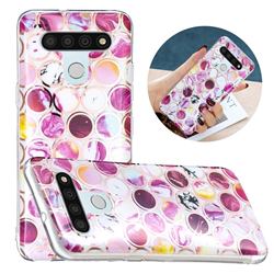 Round Puzzle Painted Marble Electroplating Protective Case for LG K51