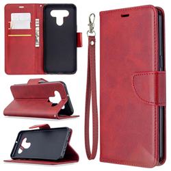 Classic Sheepskin PU Leather Phone Wallet Case for LG K51 - Red