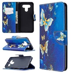 Golden Butterflies Leather Wallet Case for LG K51