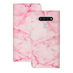 Pink Marble PU Leather Wallet Case for LG K51