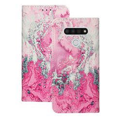 Pink Seawater PU Leather Wallet Case for LG K51
