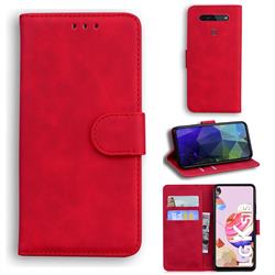 Retro Classic Skin Feel Leather Wallet Phone Case for LG K51S - Red