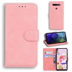 Retro Classic Skin Feel Leather Wallet Phone Case for LG K51S - Pink