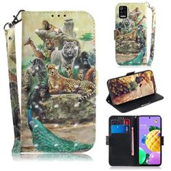 Beast Zoo 3D Painted Leather Wallet Phone Case for LG K52 K62 Q52