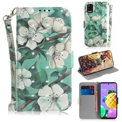Watercolor Flower 3D Painted Leather Wallet Phone Case for LG K52 K62 Q52