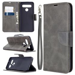 Classic Sheepskin PU Leather Phone Wallet Case for LG K61 - Gray