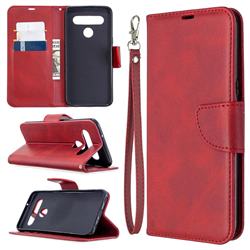 Classic Sheepskin PU Leather Phone Wallet Case for LG K61 - Red