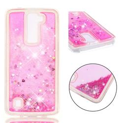 Dynamic Liquid Glitter Quicksand Sequins TPU Phone Case for LG K8 - Rose